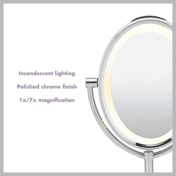 Conair Reflections Double-Sided Lighted Vanity Makeup Mirror, 1x/7x - Picture 4 of 5